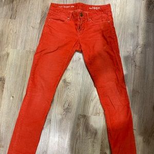 Gap Skinny Orange Corduroys